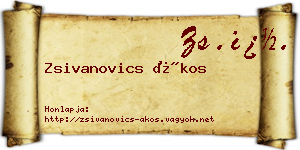 Zsivanovics Ákos névjegykártya